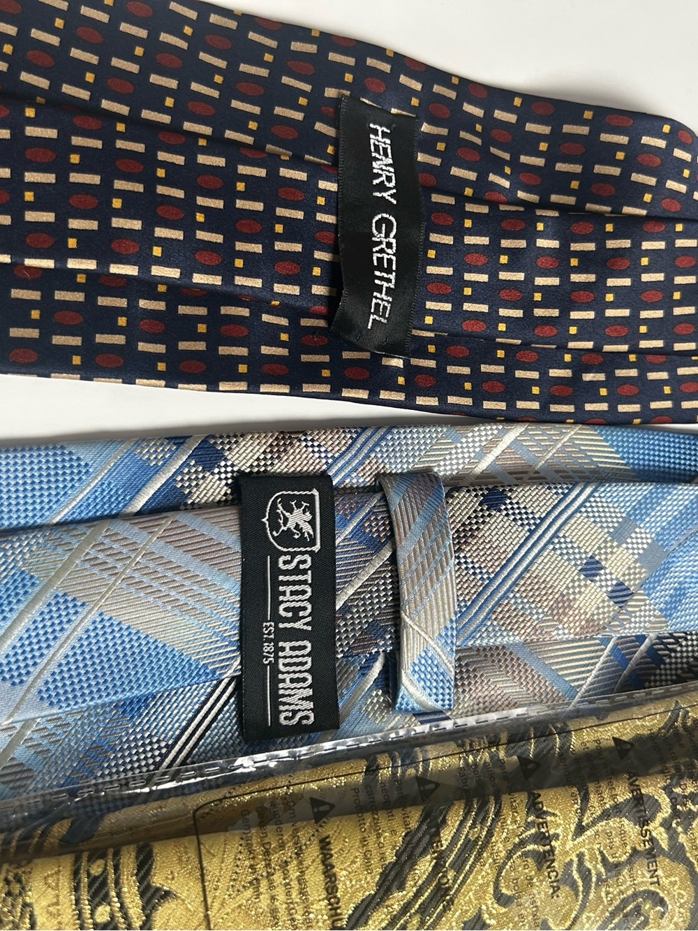 Assorted Men's Necktie Pack - Blue, Black, Tan, Orange, Brown 6ct. - Picture 3 of 13